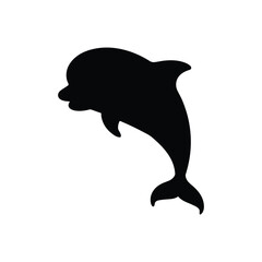 vector silhouette of a dolphin