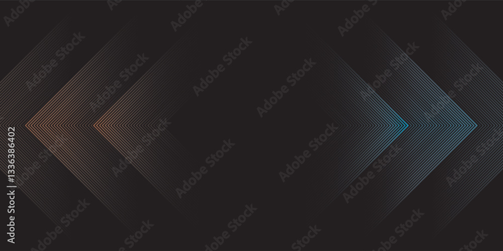 Poster 3d orange blue techno abstract background overlap layer on dark space with glowing lines decoration.