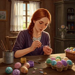 Decorando huevos de Pascua