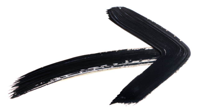 Hand drawn black brush stroke arrow on transparent background - Powered by Adobe