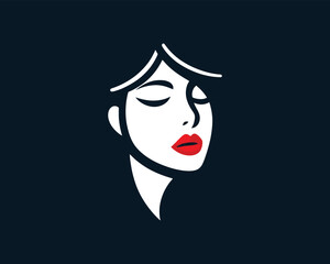 woman with red lips