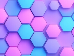 Colorful hexagonal patterns in vibrant shades of pink and blue creating a modern backdrop
