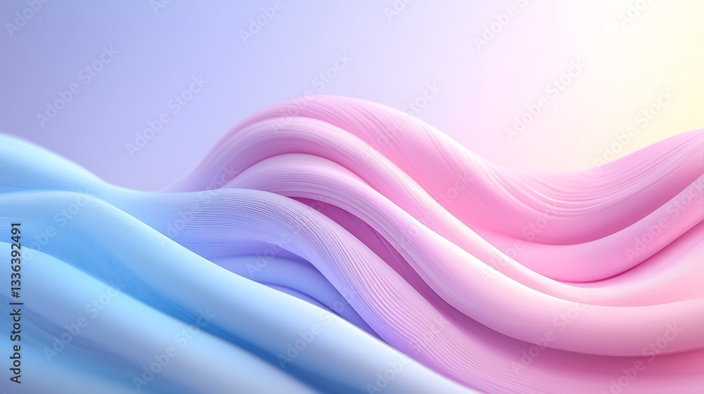 Poster colorful abstract waves and textures in a soft background for relaxation atmosphere