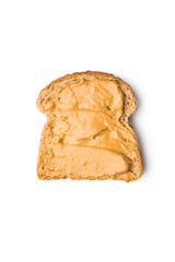 Delicious and healthy peanut butter on white  background