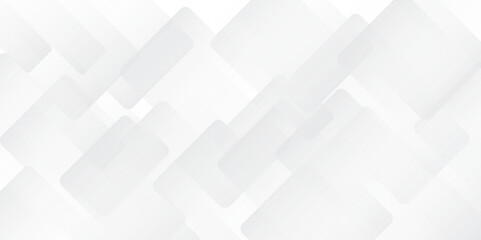 Elegant White Geometric Shape Composition. Soft Gradient Abstract White Background with Squares. Abstract. Vector. 