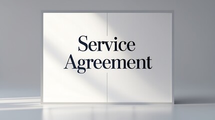 Fototapeta premium Service agreement document on a tabletop with soft shadow effect in morning light