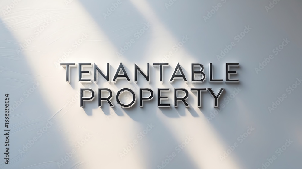 Poster clear text display for tenant property information against a light background