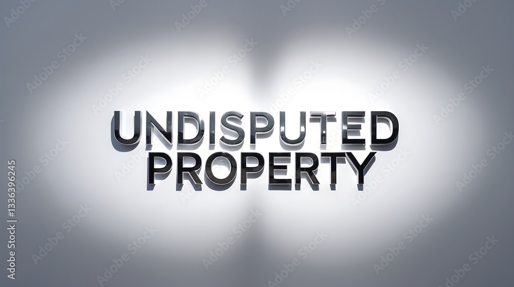 Aufkleber stylish typographic display featuring the words undisputed property on a plain backdrop