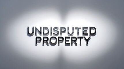 Obraz premium Stylish typographic display featuring the words Undisputed Property on a plain backdrop