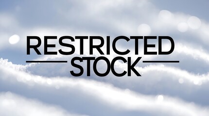 Fototapeta premium Restricted stock label on abstract snowy background in winter season