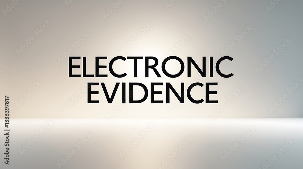 Poster electronic evidence displayed against a simple background in a professional setting