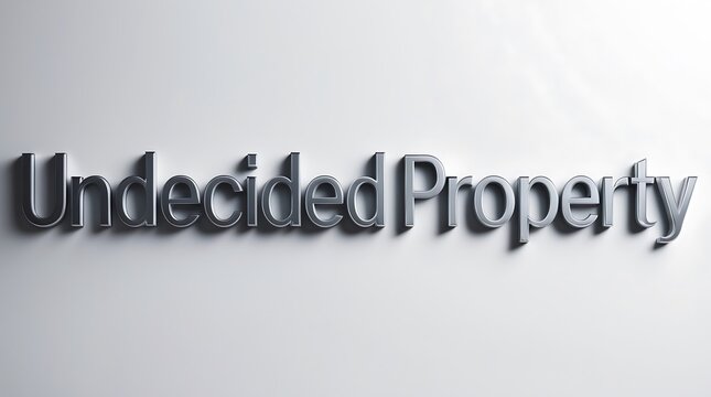 Undecided property statement in sleek modern typography on a light backdrop
