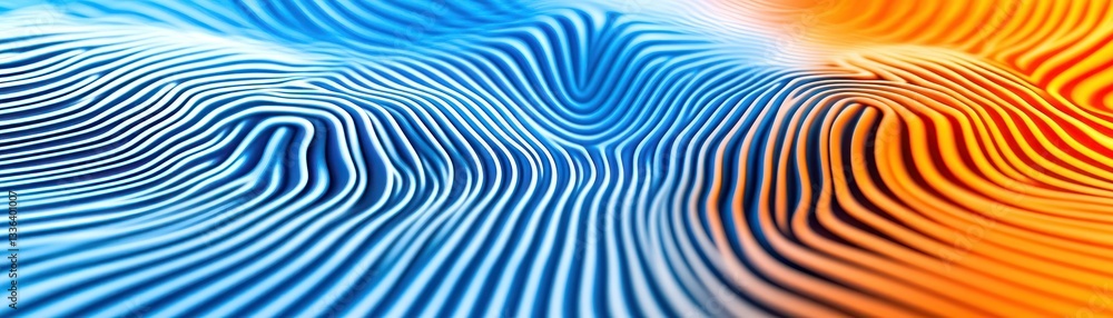 Aufkleber abstract illustration depicting wave forms with contrasting color gradients