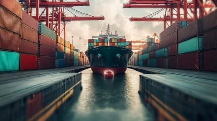 Ship stopped at port harbor gigapixel image maritime aerial view symbolic representation