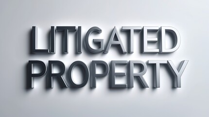 Litigated property sign in modern design highlighting legal issues and disputes