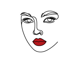 Obraz premium vector illustration of female lips