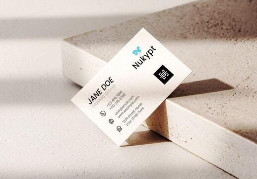 Minimalist Business Card Mockup on Textured Surface
