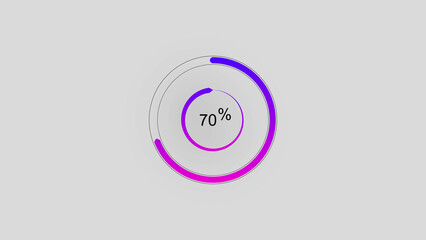 Obraz premium A circle illustration and 70% percent number illustration . on a black background. and 4k illustration.