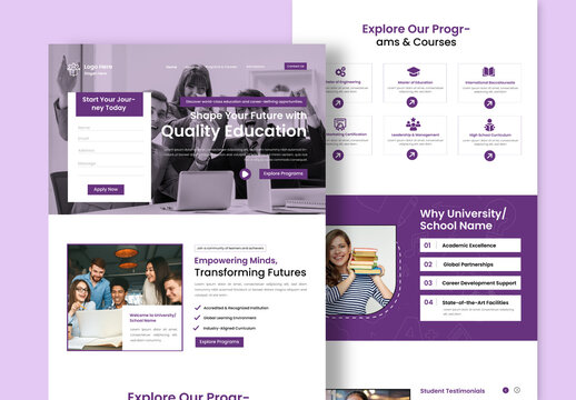 University And School Education Landing Page