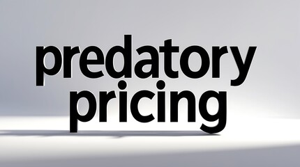 Fototapeta premium Concept of predatory pricing with clear typography on a minimal background
