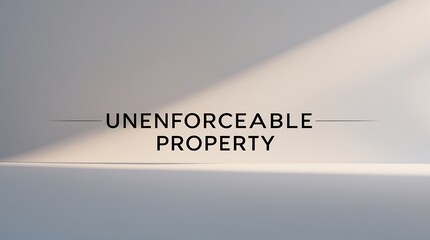 Fototapeta premium Unenforceable property as a concept in law and its implications for ownership rights