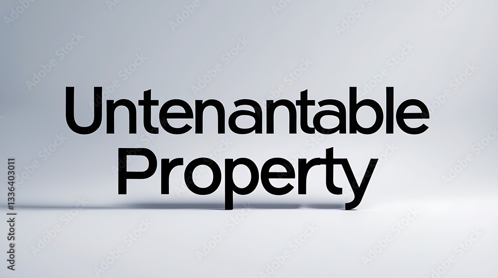 Poster bold typography displaying the term untentable property on a clean background