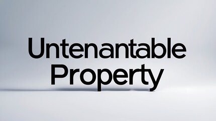 Fototapeta premium Bold typography displaying the term Untentable Property on a clean background