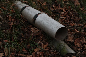Gutter pipe in a garden