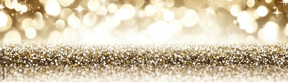 Poster A glamorous glittery background featuring soft bokeh and sparkling light