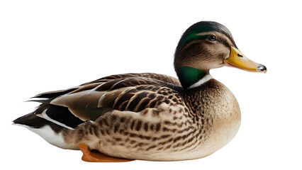 Obraz premium Mallard Duck Resting isolated on transparent background.