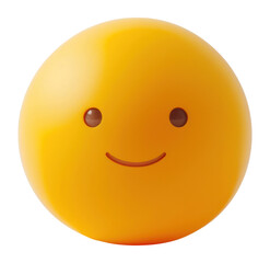 PNG Yellow sphere emoji with shy face yellow round illustration.