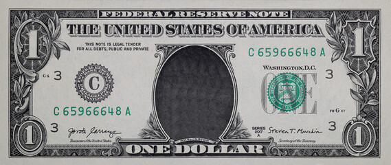 U.S. 1 dollar border with empty middle area