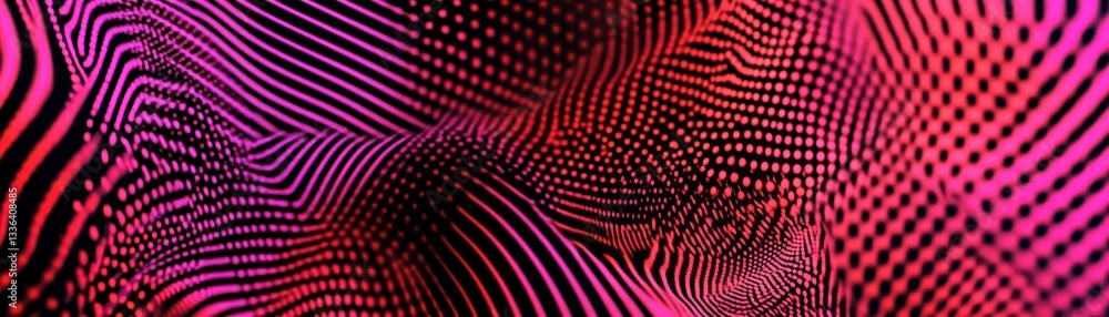 Poster Abstract composition of curved lines and gradient color shifting