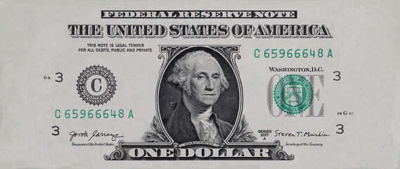 Elements of 1 US dollar banknote