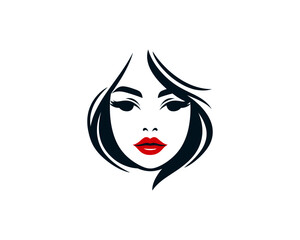 woman logo design icon vector illustration. 