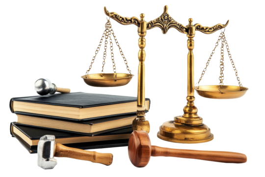 [Transparent Background PNG]Justice Scales and Legal Books