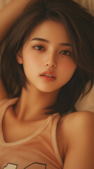 Fototapeta premium 美女, 女性, 美しい, 顔, モデル, 日本, 韓国, アジア, バレーボール, スポーツ, ファッション, 美しさ, 髪の毛, うっとりさせる魅力, 人, ブルネット, 肌, 人々, 唇, スタジオ, 目, 化粧, ドレス, 優雅, 長い, 体, 笑う, 女, フィットネス, トレーニング, エクササイズ, かみ合い, 細い, 健康