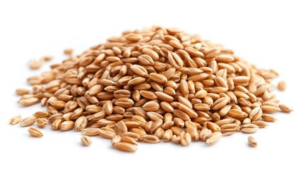 Fototapeta premium Wheat seeds, on a white background