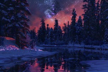 Neon colored aurora