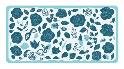 Fototapeta premium Elegant Floral Pattern Design with Delicate Flowers and Leaves