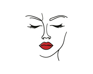 woman with red lips