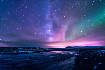 Neon colored aurora
