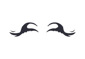 Eyelashes vector elements, various styles of eyelashes, perfect eyelashes for beauty makeup brands.