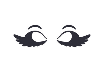 Eyelashes vector elements, various styles of eyelashes, perfect eyelashes for beauty makeup brands.