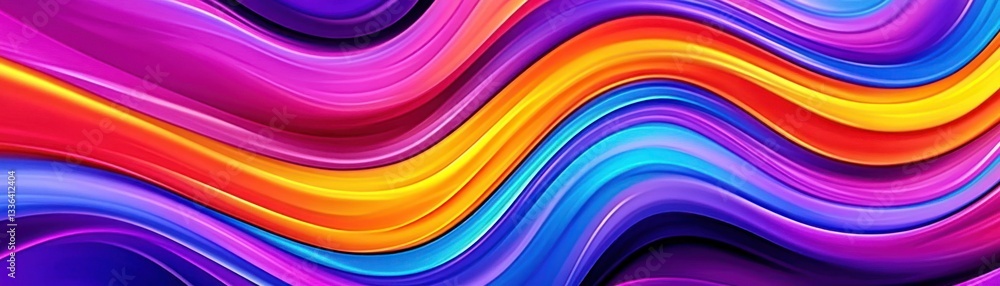 Poster abstract depiction shows vibrant swirls of many flowing colors seamlessly