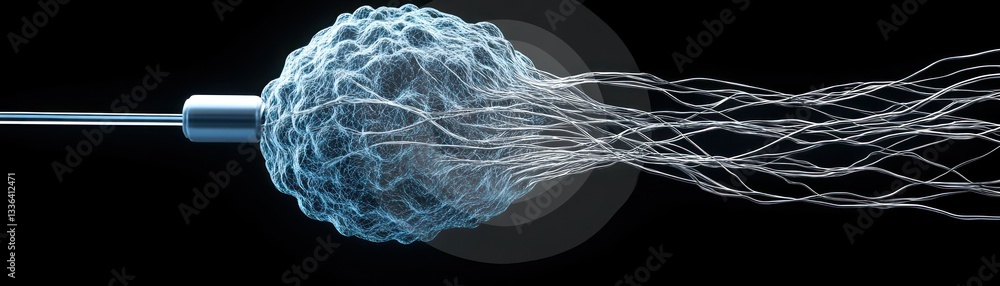 Poster A microscopic view of a cell with connecting filaments
