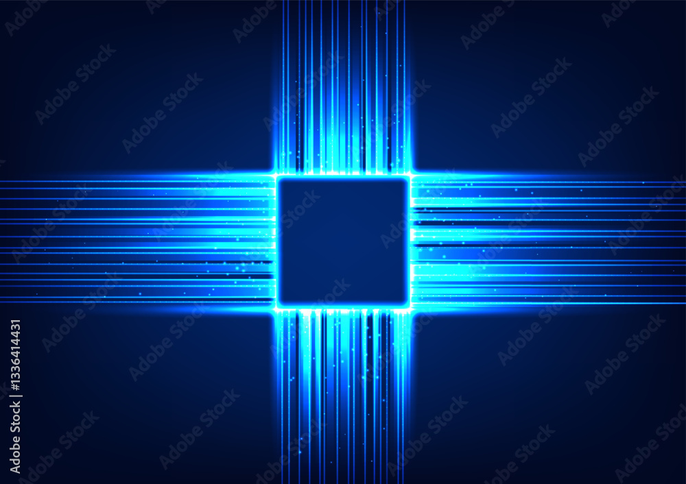 Poster microchip technology background like the brain and nerve centers of electronic devices. wait for com