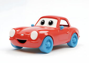 red toy car, red toy car isolated.