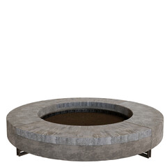 Circular concrete seating area with a void in the middle