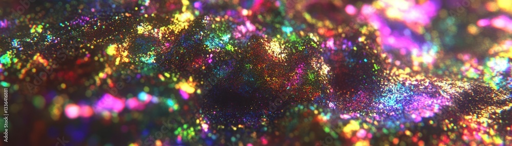 Poster A colorful and textured abstract art piece with sparkling details
